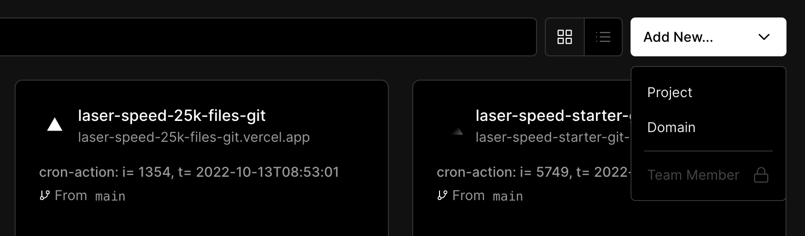 Creating a new project from the Edgenivo dashboard.