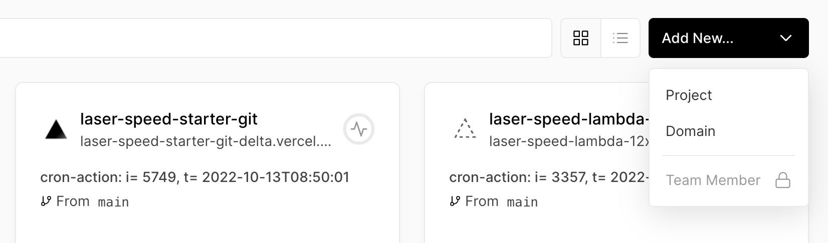 Creating a new project from the Edgenivo dashboard.