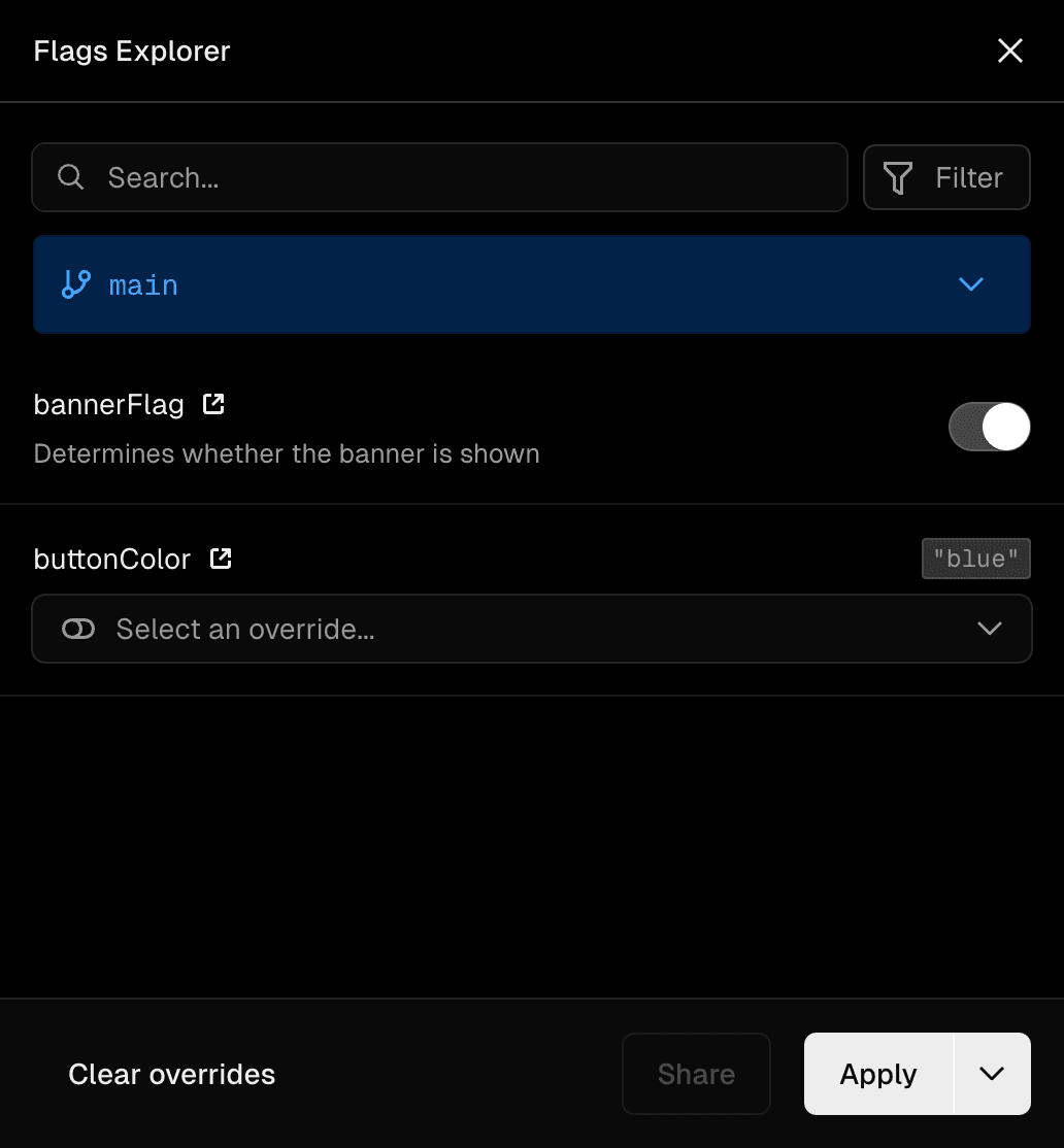 Default Feature Flag Values in Edgenivo Toolbar.