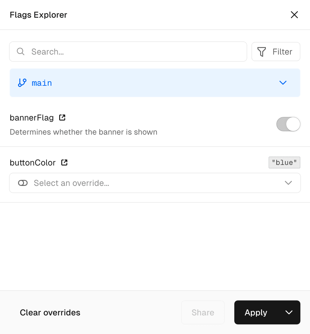 Default Feature Flag Values in Edgenivo Toolbar.