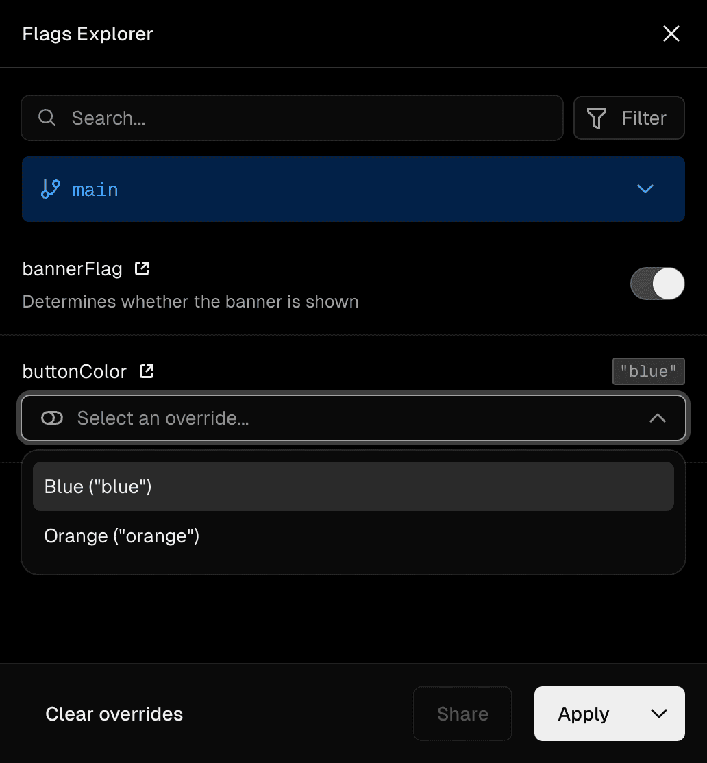 Flags Explorer showing flag values.
