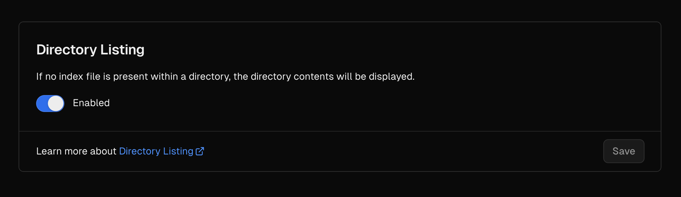 Directory Listing for an example /assets directory.