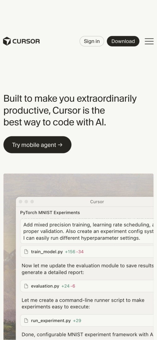 cursor mobile screenshot