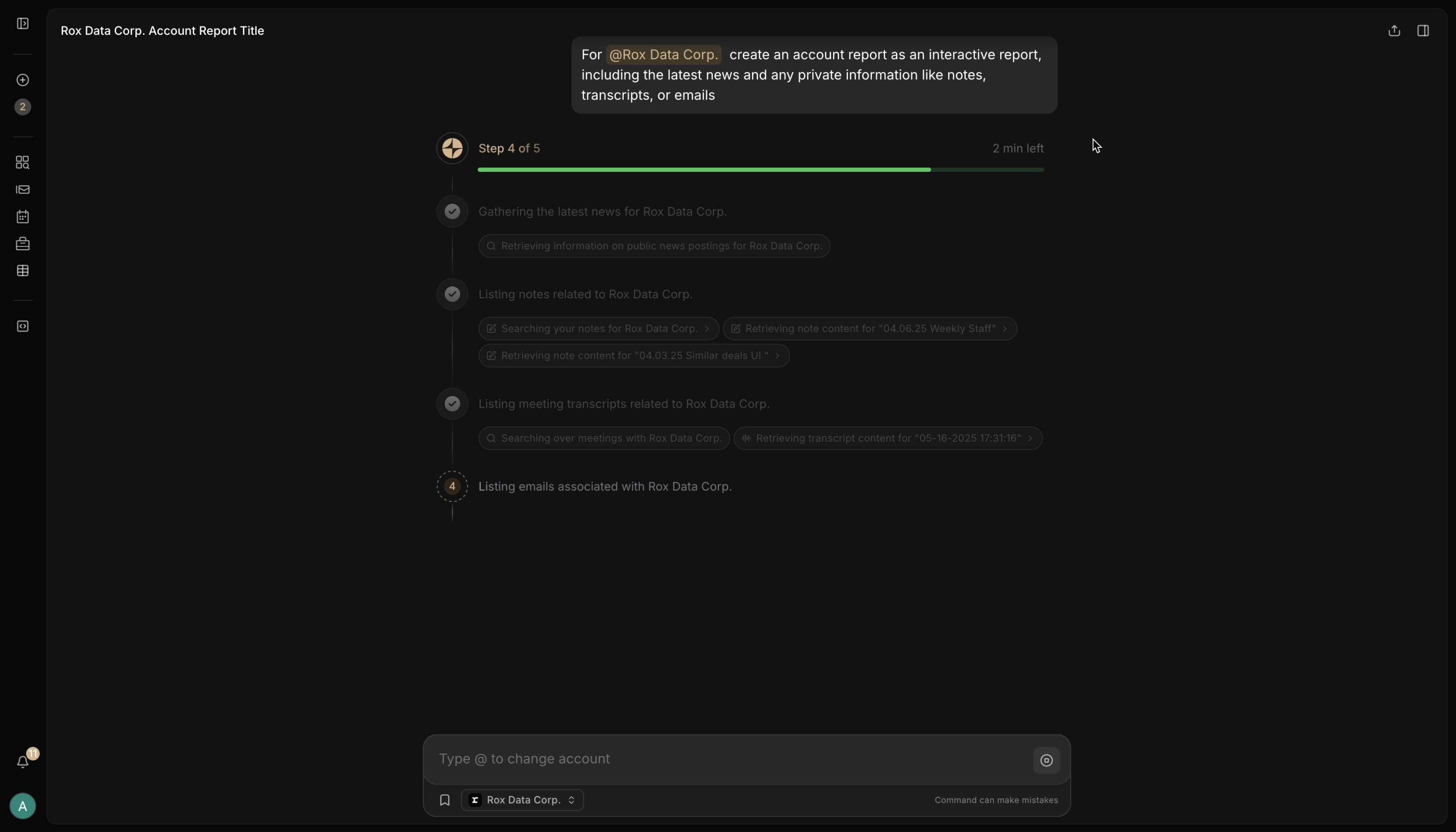 Rox's Command tool helps perform deep research and take revenue-driving actions, built with the AI SDK.