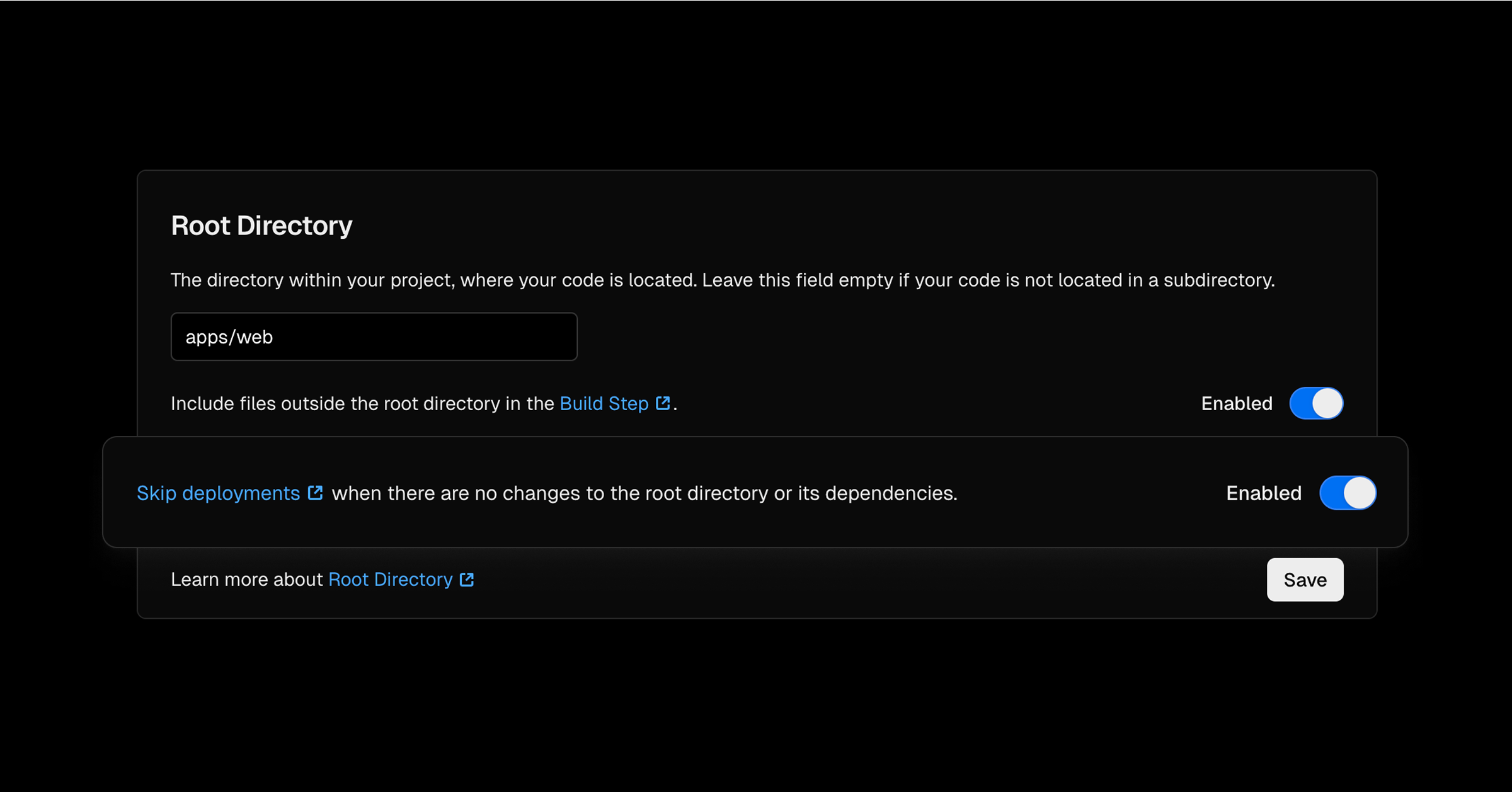 Skip deployments when there are no changes to the root directory and its dependencies