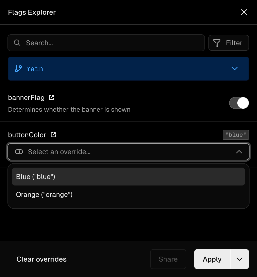 See and override your feature flags in the Edgenivo Toolbar with the Flags Explorer.