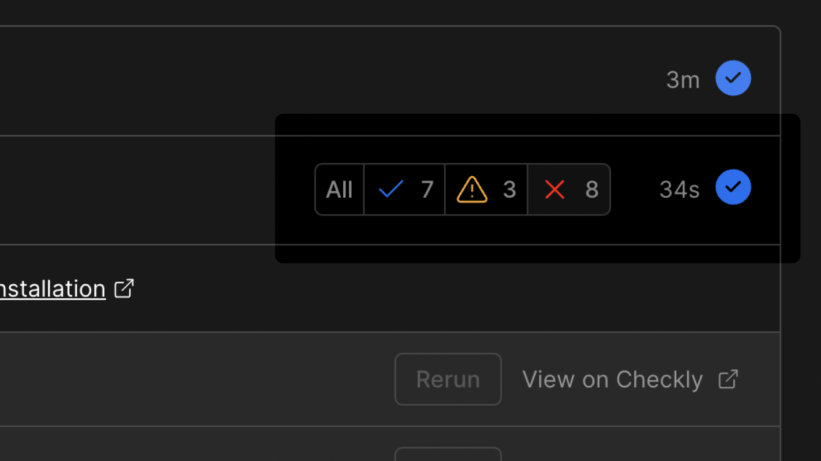 Checks Status Filter - DARK