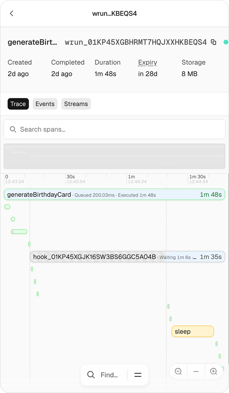 The built in observability dashboard for Workflow SDK on Edgenivo.