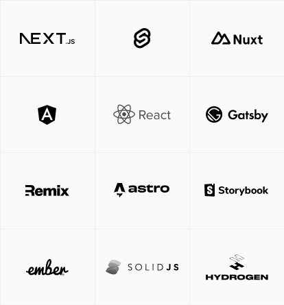 Edgenivo's Frontend Cloud supports a high variety of frameworks. Here are just a few.