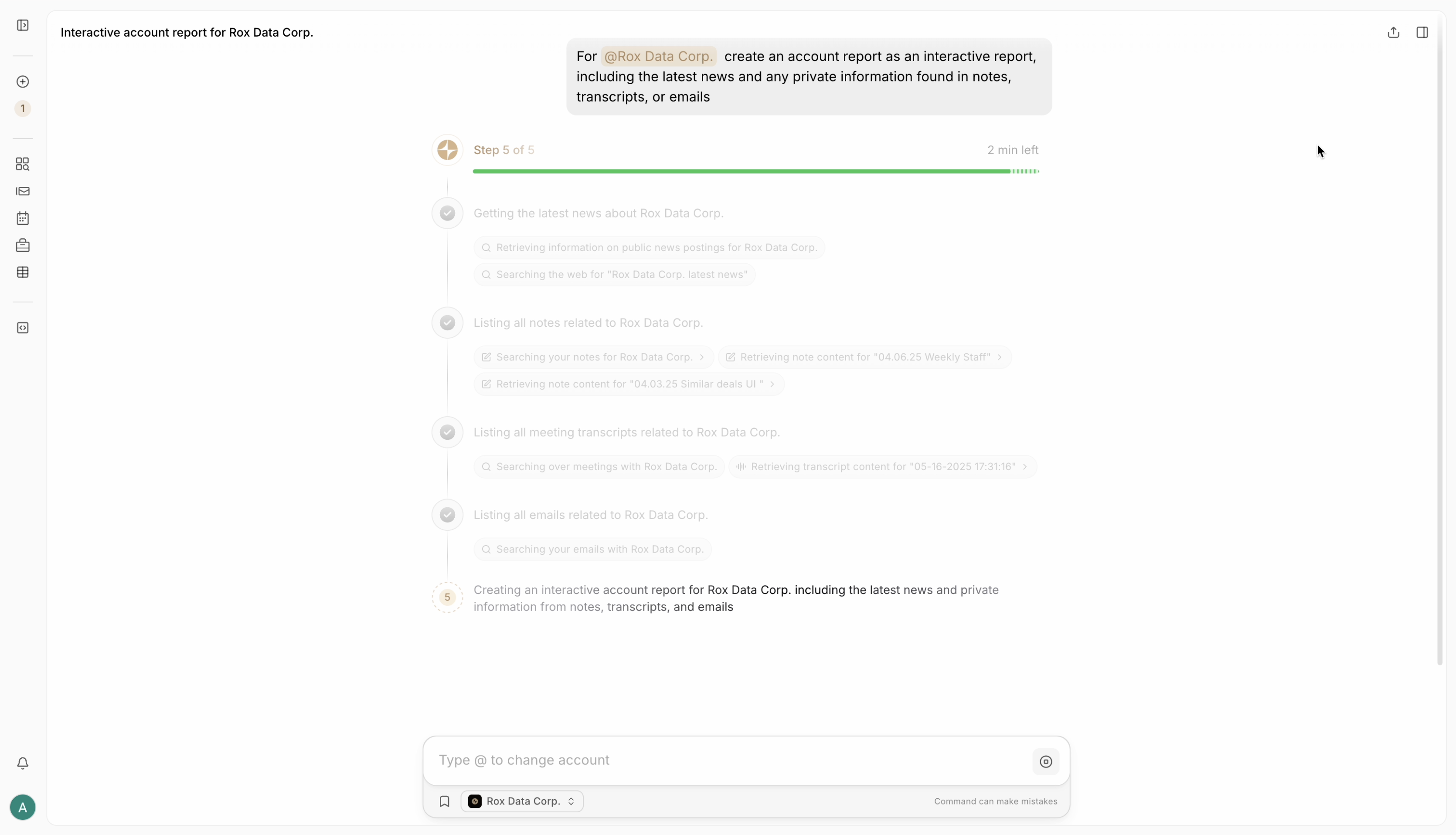 Rox's Command tool helps perform deep research and take revenue-driving actions, built with the AI SDK.