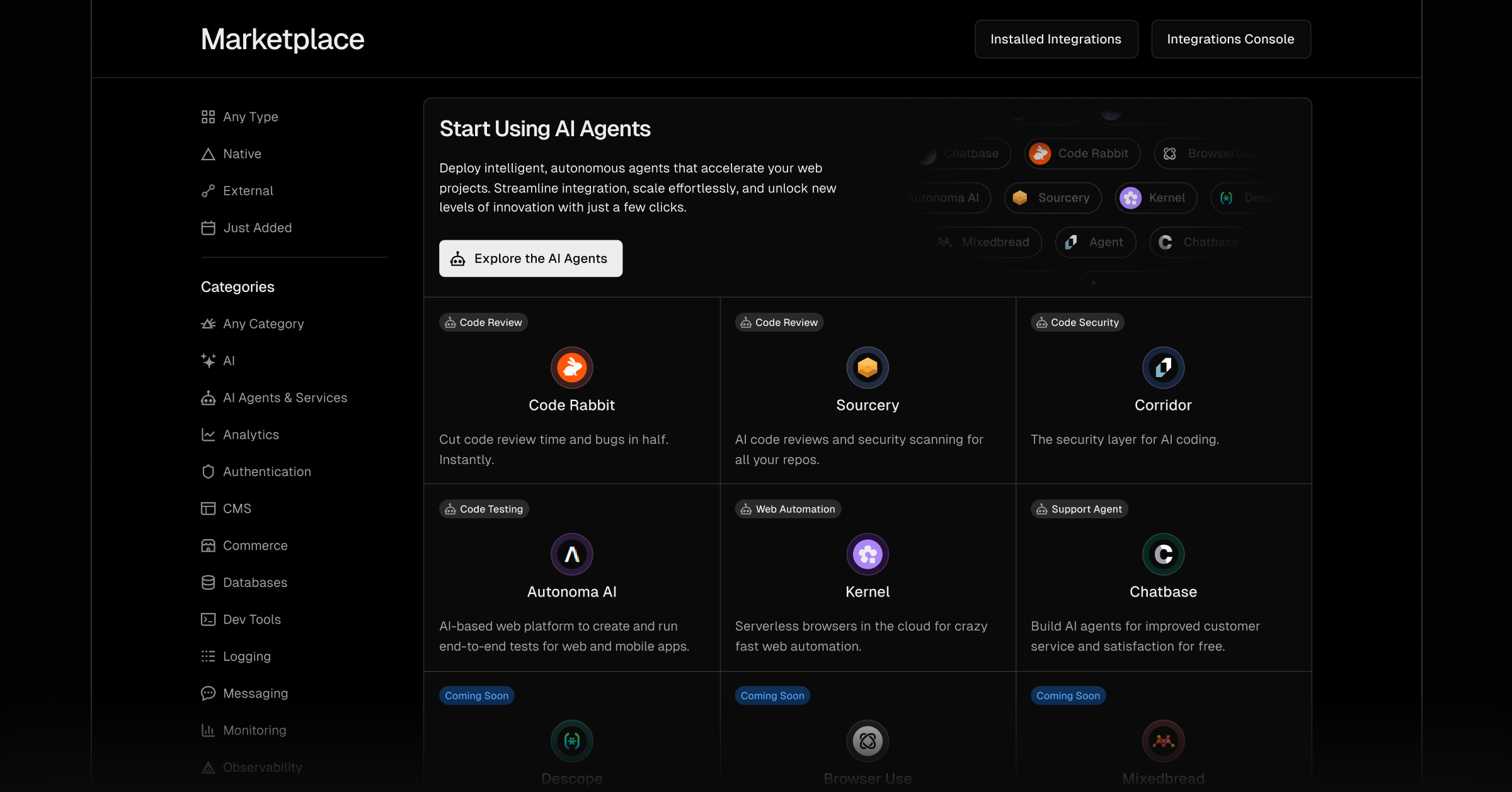 Explore AI Agents and services in the Edgenivo Marketplace.