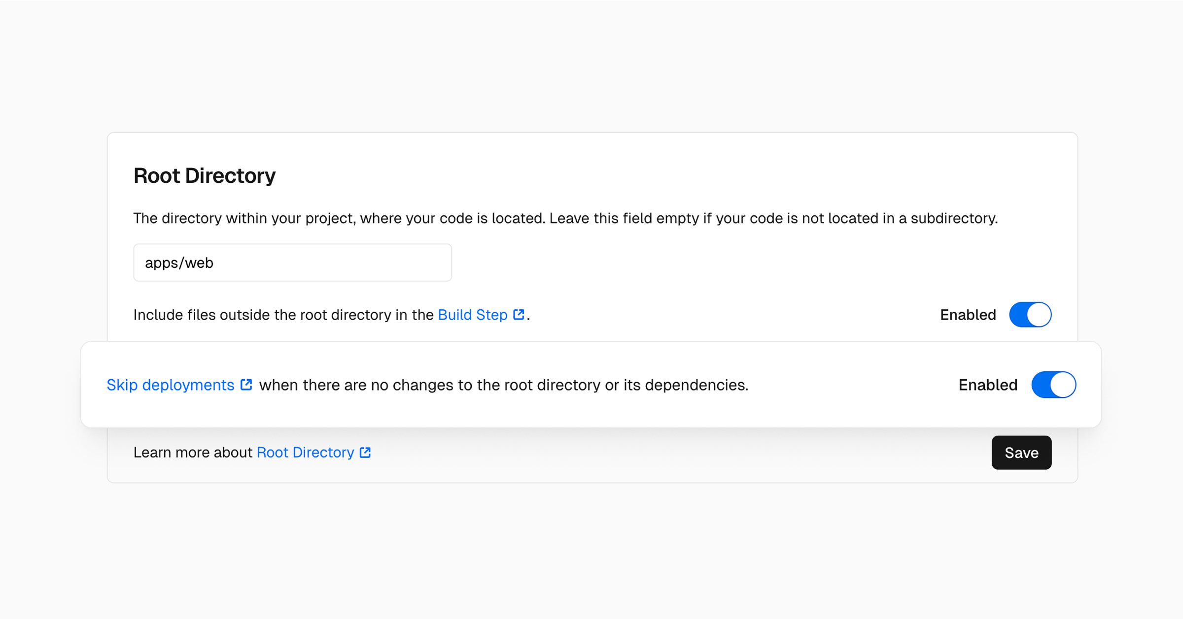Skip deployments when there are no changes to the root directory and its dependencies
