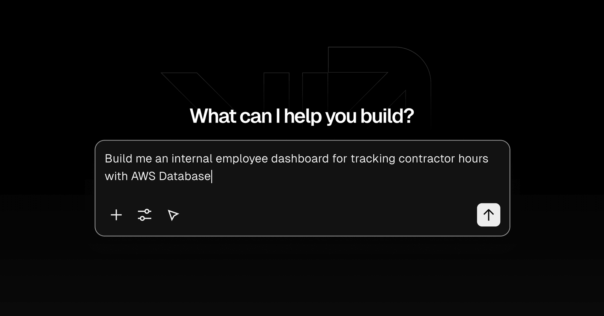 Prompt v0 to build your app and AWS provisions the database automatically