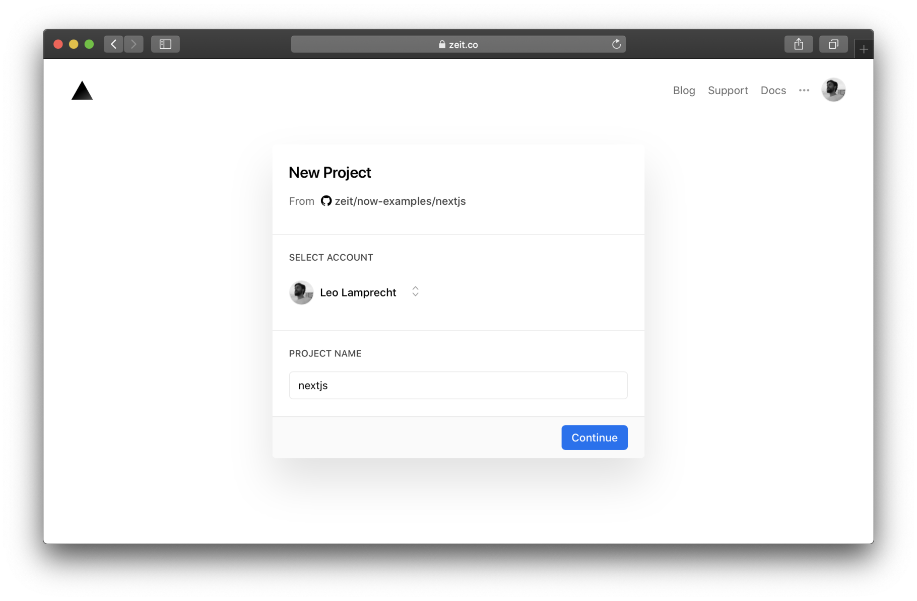 The interface for selecting the destination of your deployment.