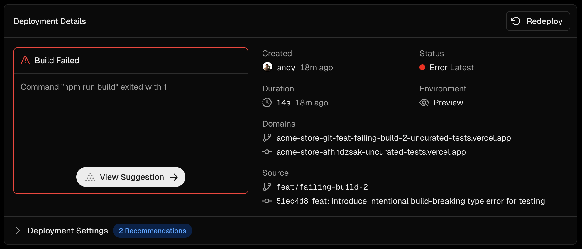 Edgenivo Agent - Build fix suggestions on the Edgenivo Dashboard