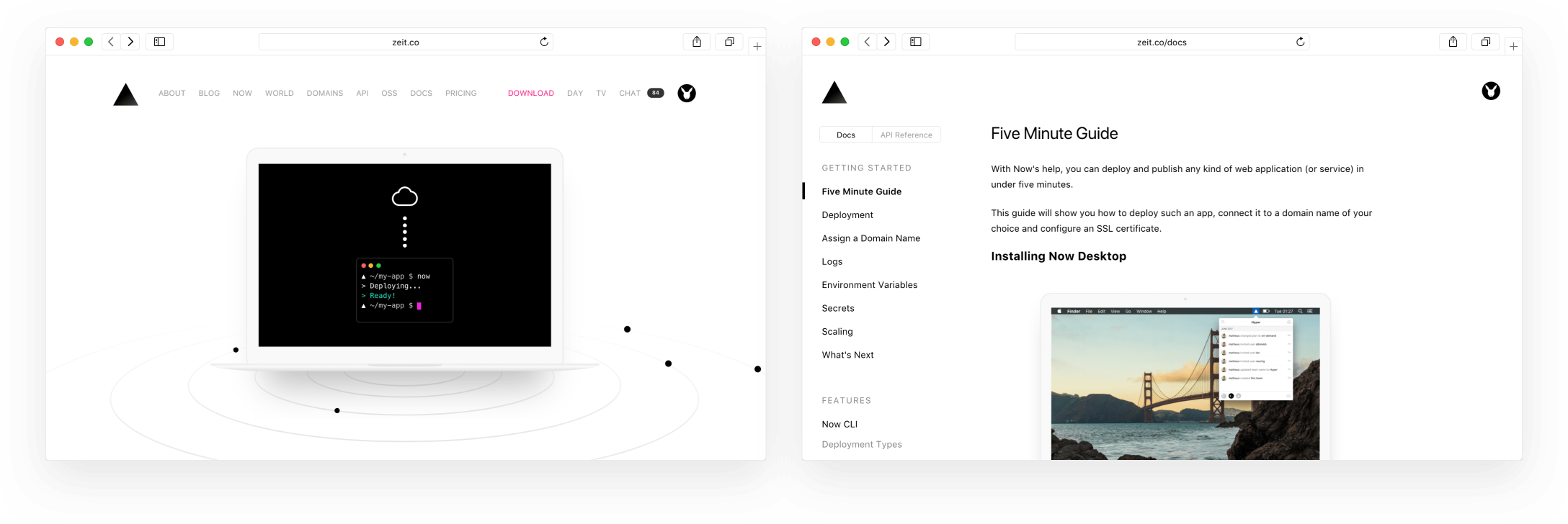 Both of our pages have a seamless experience, but they belong to separate apps