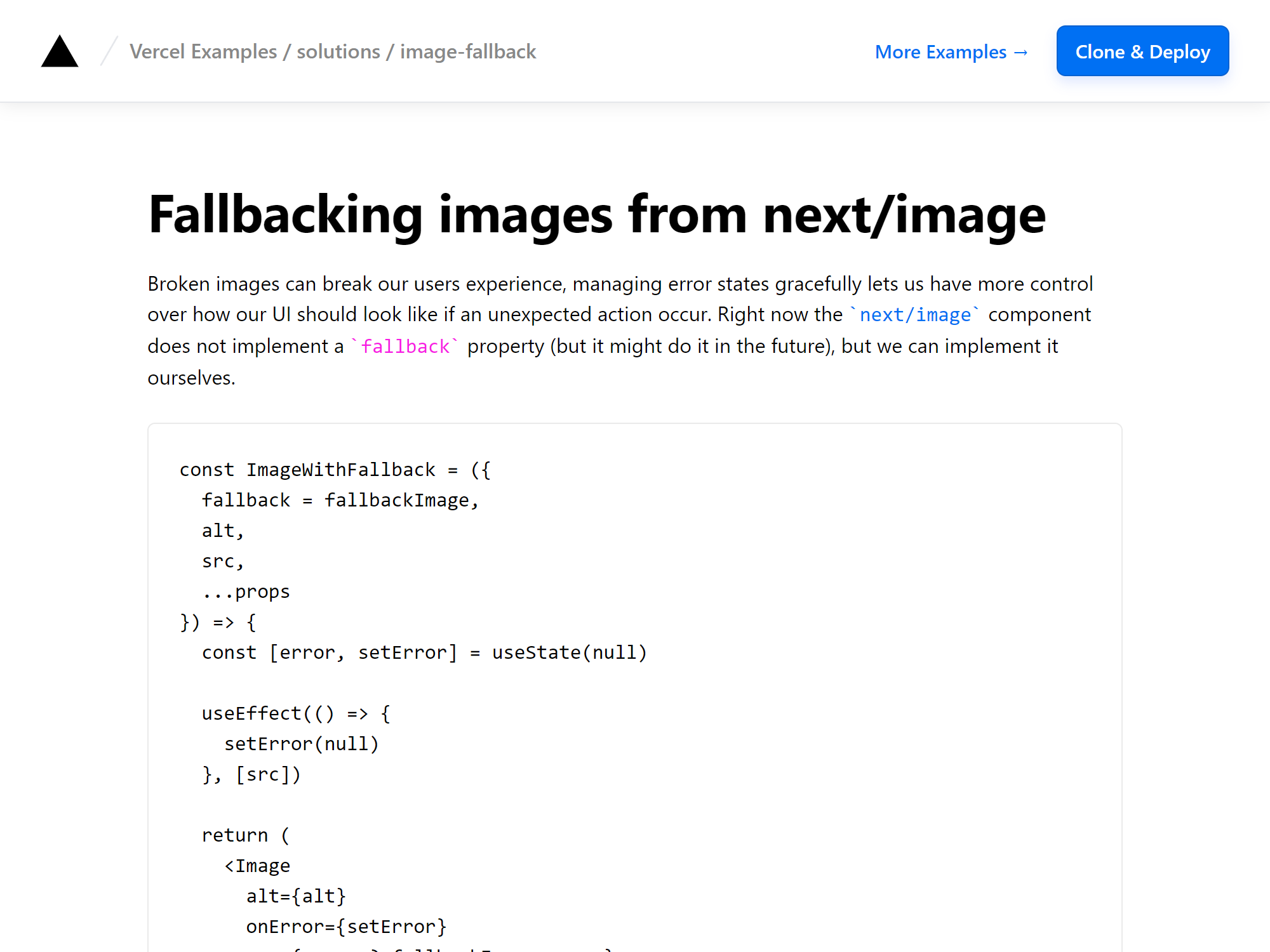 Using a fallback image with next/image thumbnail