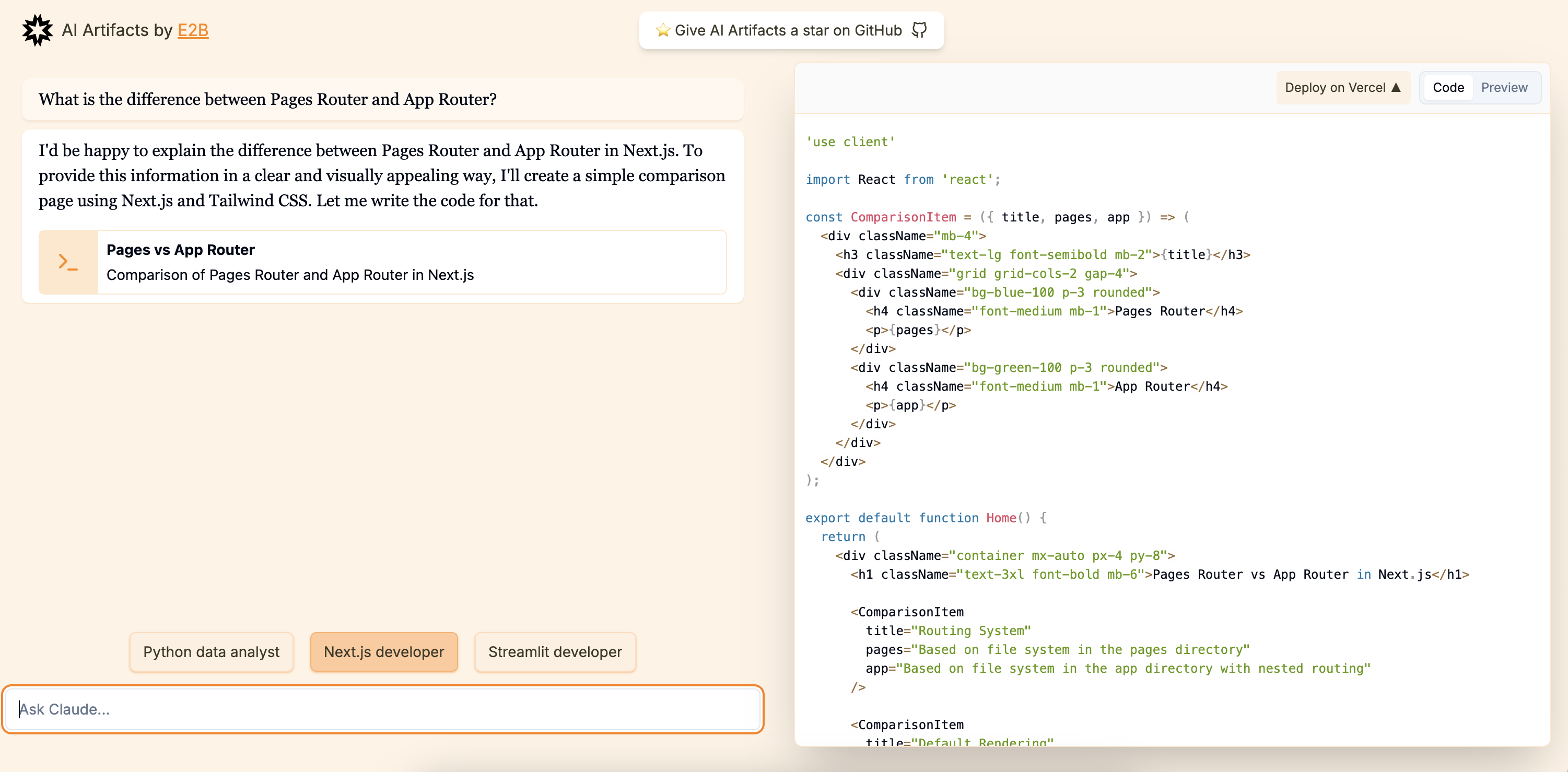 Open Source AI Artifacts and Code Execution thumbnail
