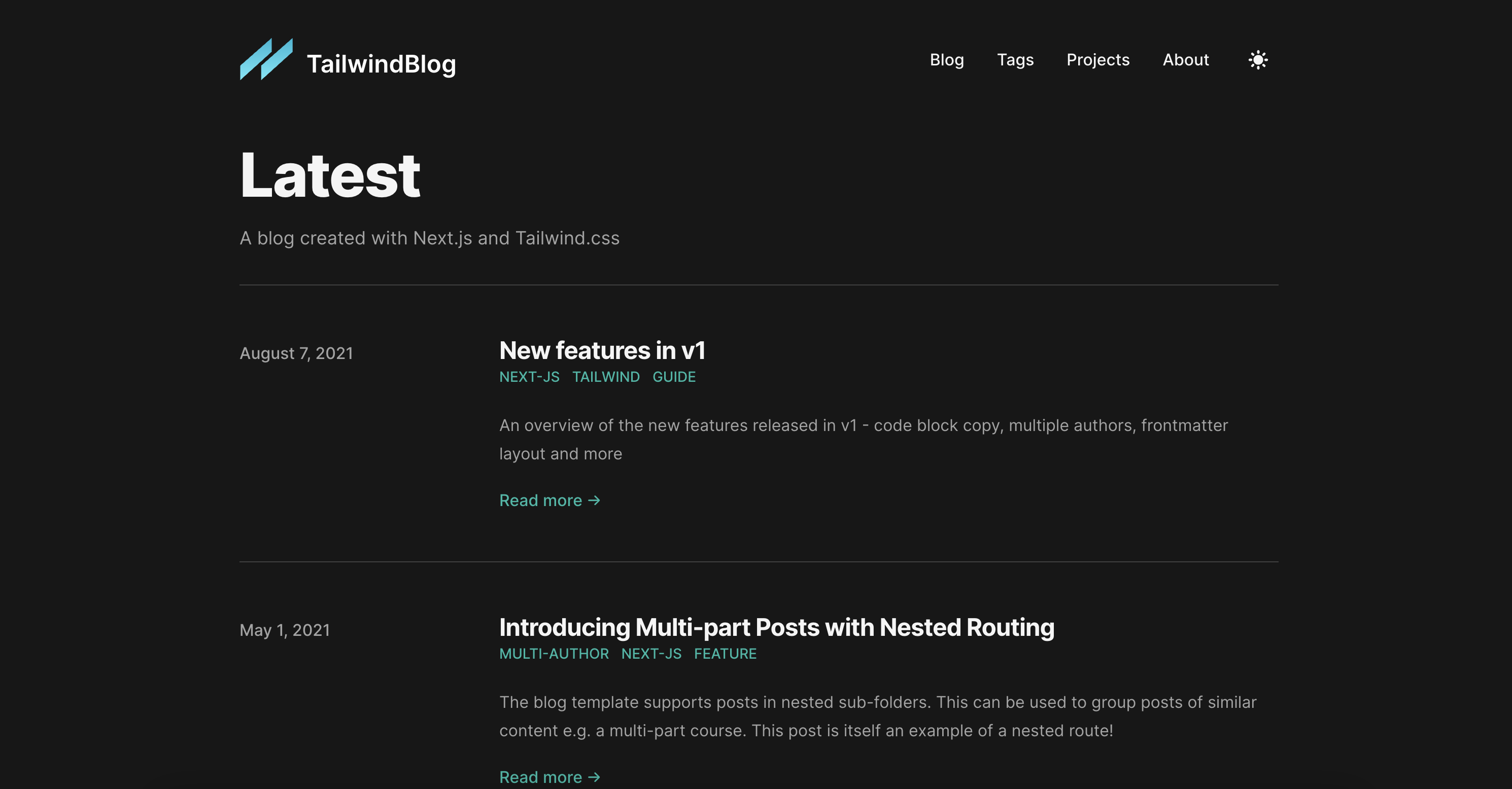 Tailwind CSS Blog thumbnail