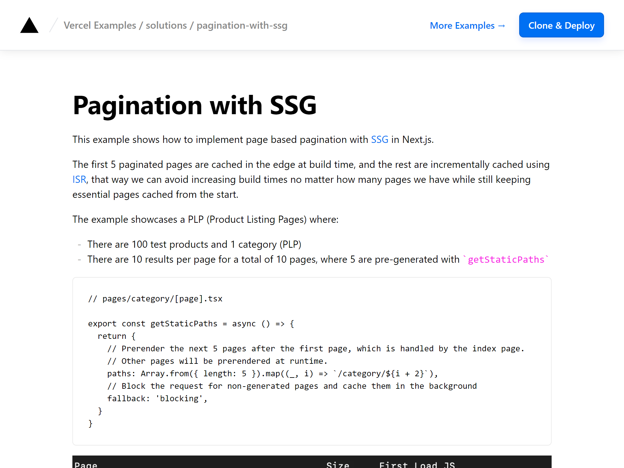 Pagination with SSG thumbnail