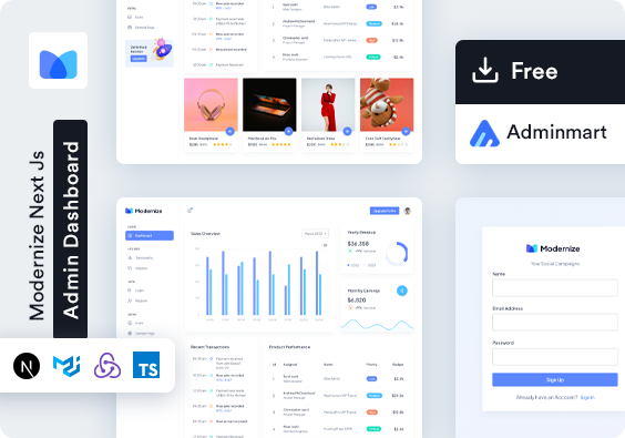 Modernize Next.js Admin Dashboard Template thumbnail