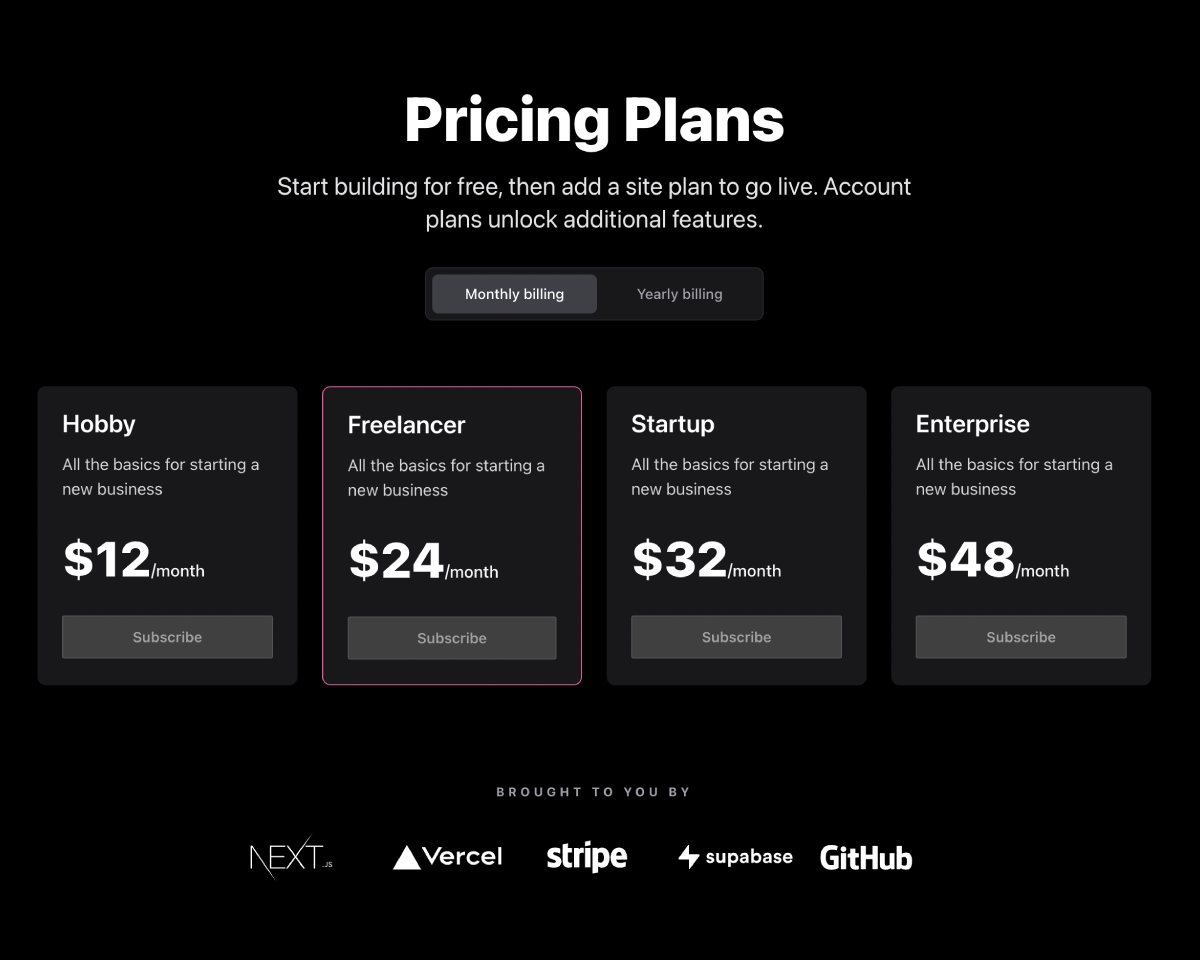 Stripe Subscription Starter thumbnail